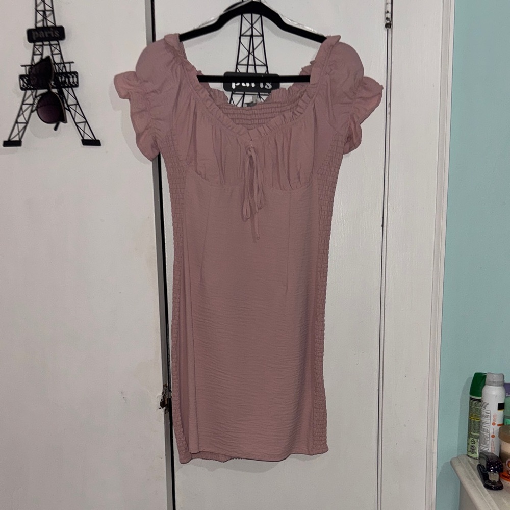 Pink Off-Shoulder Dress